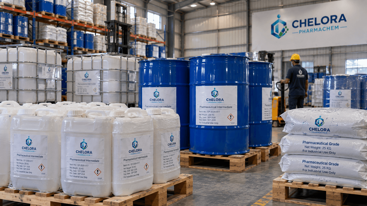 Guaiacol raw material — crystalline mass and liquid forms supplied by Chelora PharmaChem